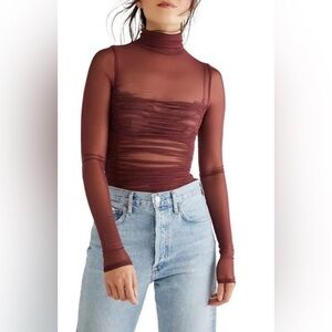 NWOT Free people BODY UNDER IT ALL body suit in the color chocolate